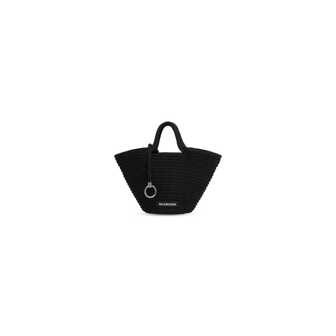 Women's Ibiza Small Basket With Strap in Black - 1