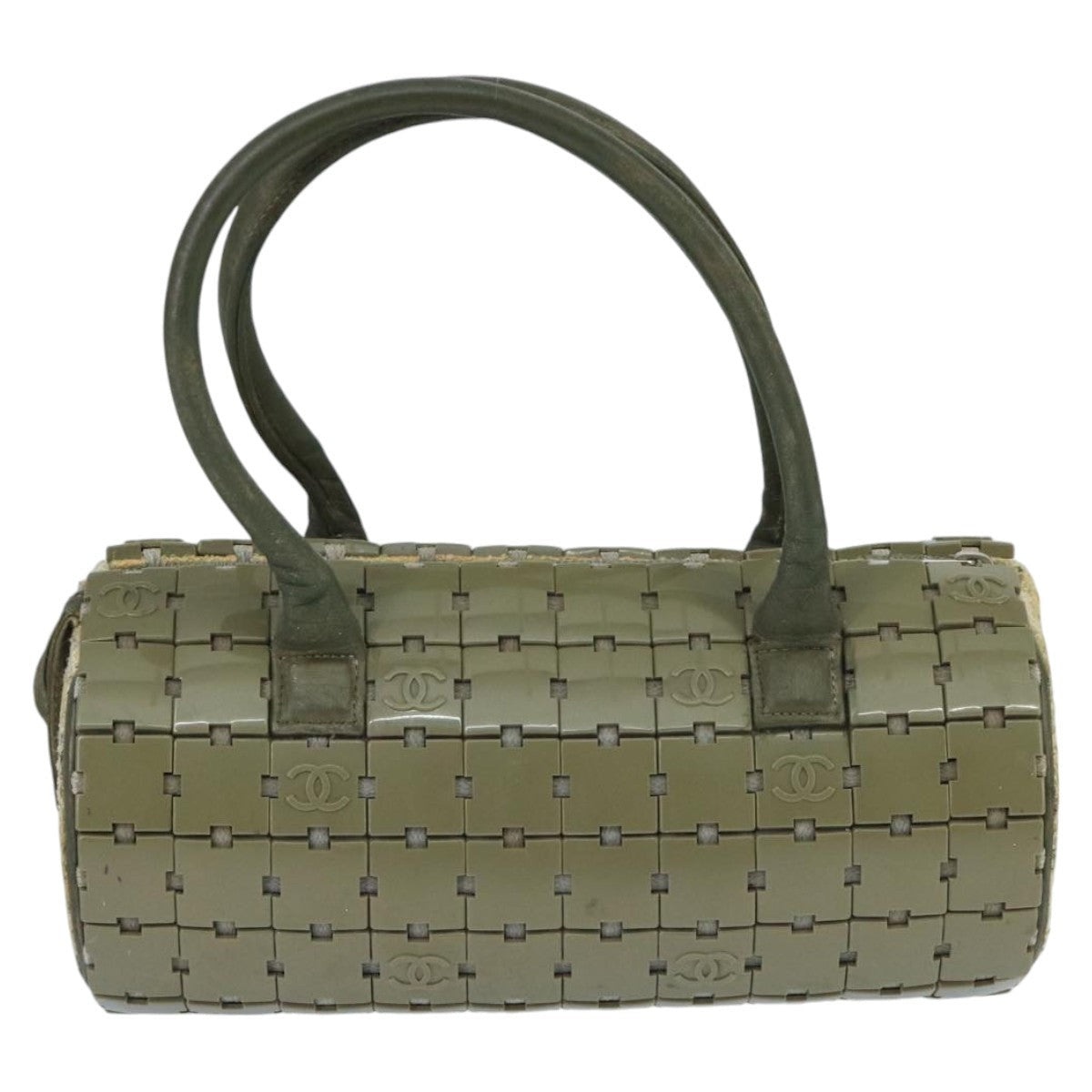 CHANEL Hand Bag Plastic Khaki CC - 3