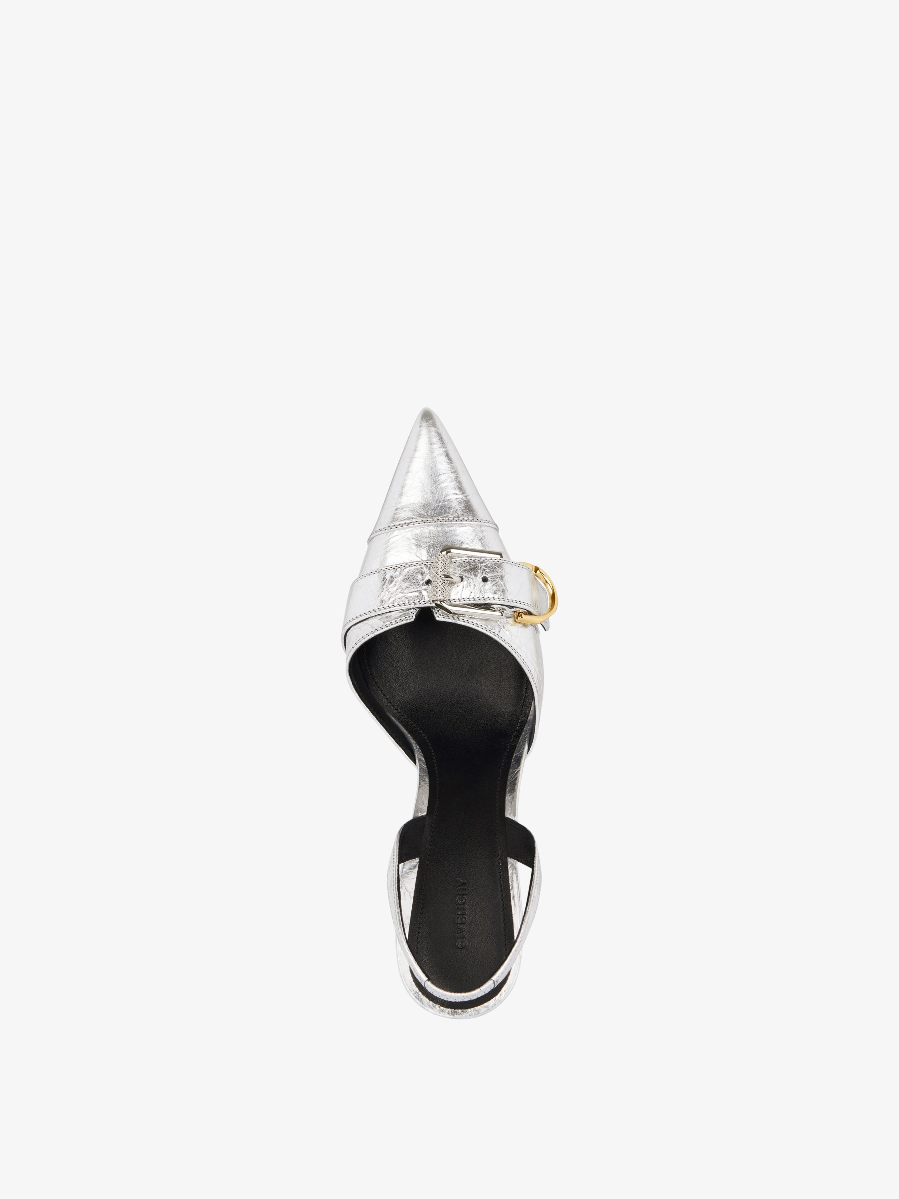 VOYOU SLINGBACKS IN LAMINATED LEATHER - 4