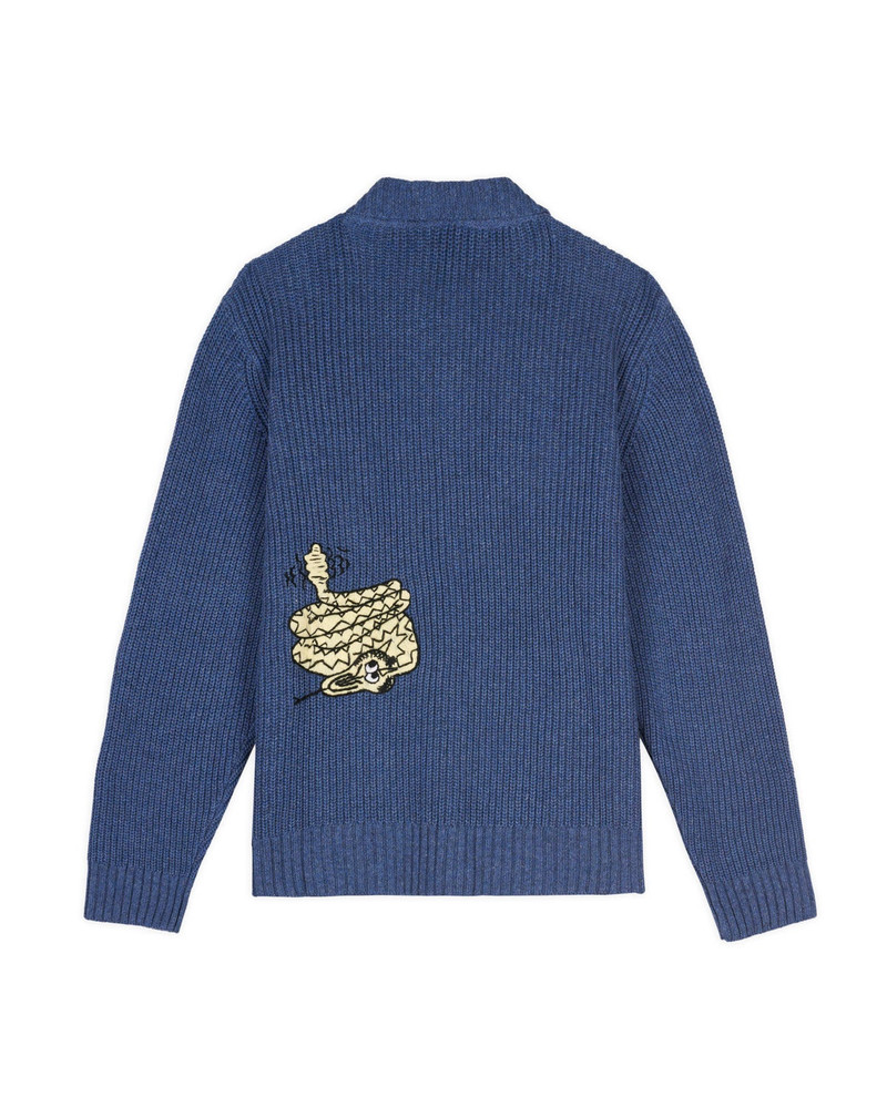 BRAIN DEAD Snake Charmer Zip Up Cardigan - Blue outlook