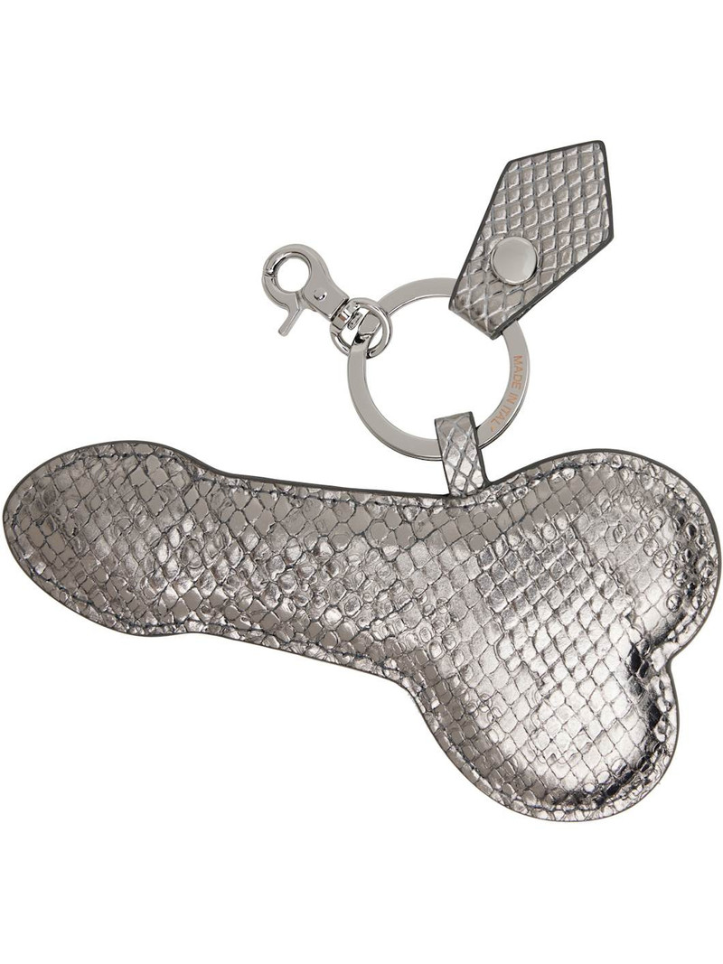 Vivienne Westwood Silver Snake Embossed 'Penis' Keychain outlook