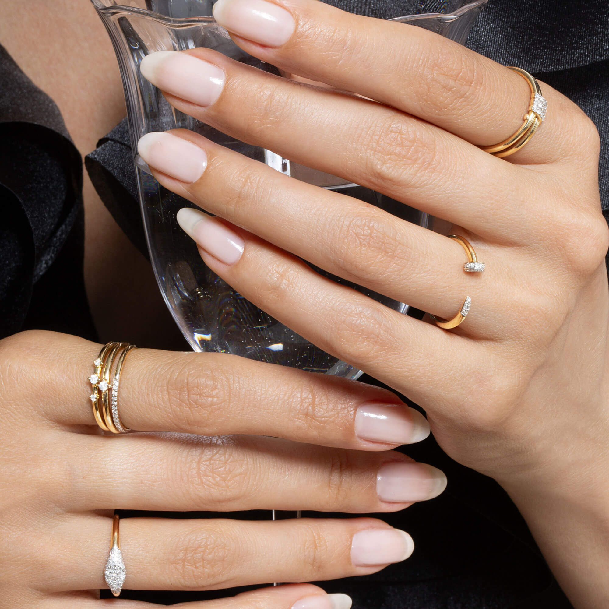 Dainty Diamond Trio Ring - 7