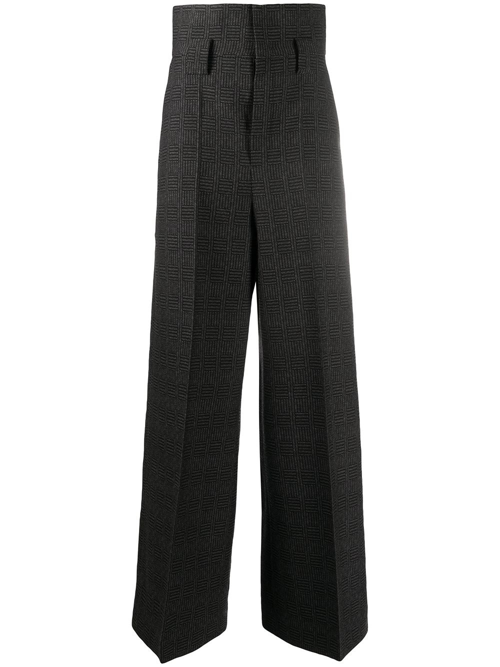 Prince of Wales wide-leg trousers - 1