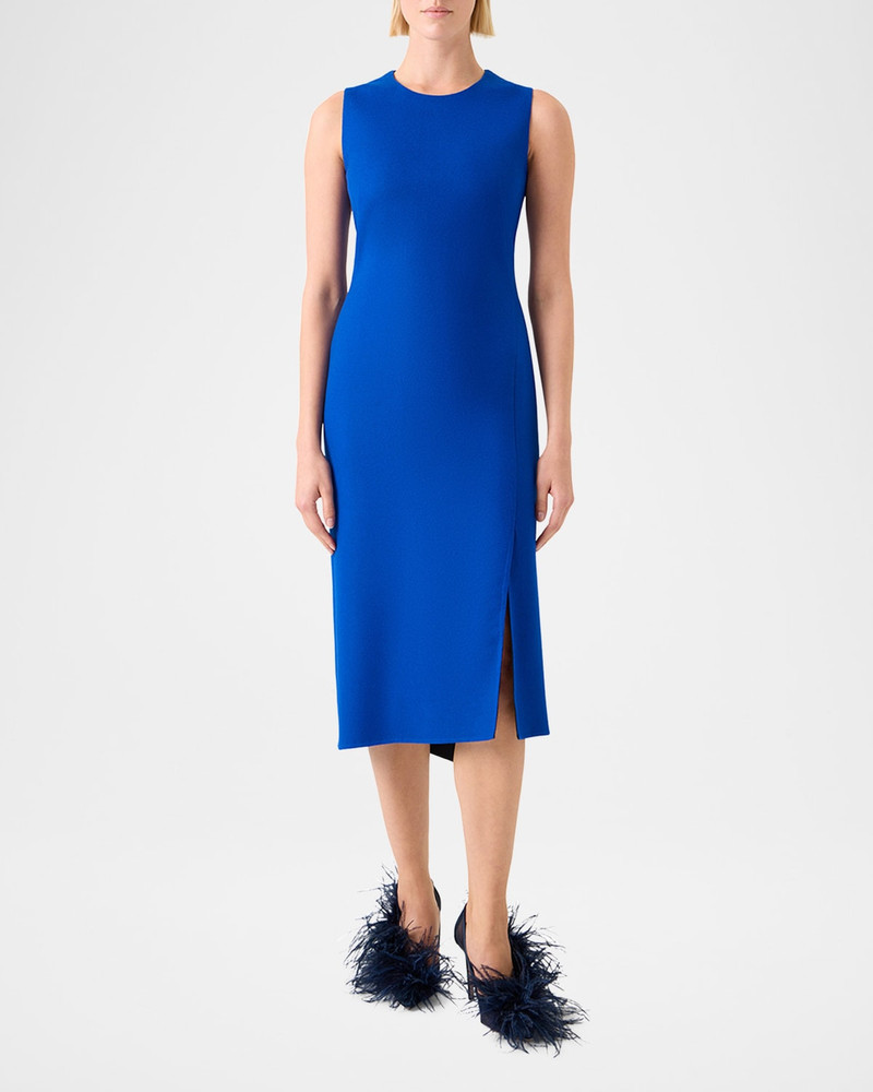 AKRIS Trapezoid Panel Sleeveless Midi Dress outlook