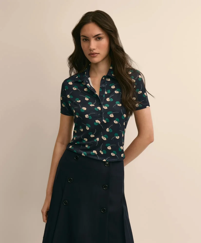 Printed Short-Sleeve Polo Shirt - 1