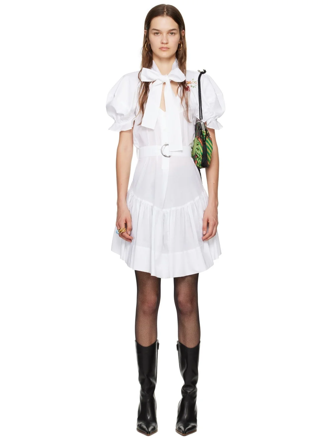 White Football Heart Minidress - 1