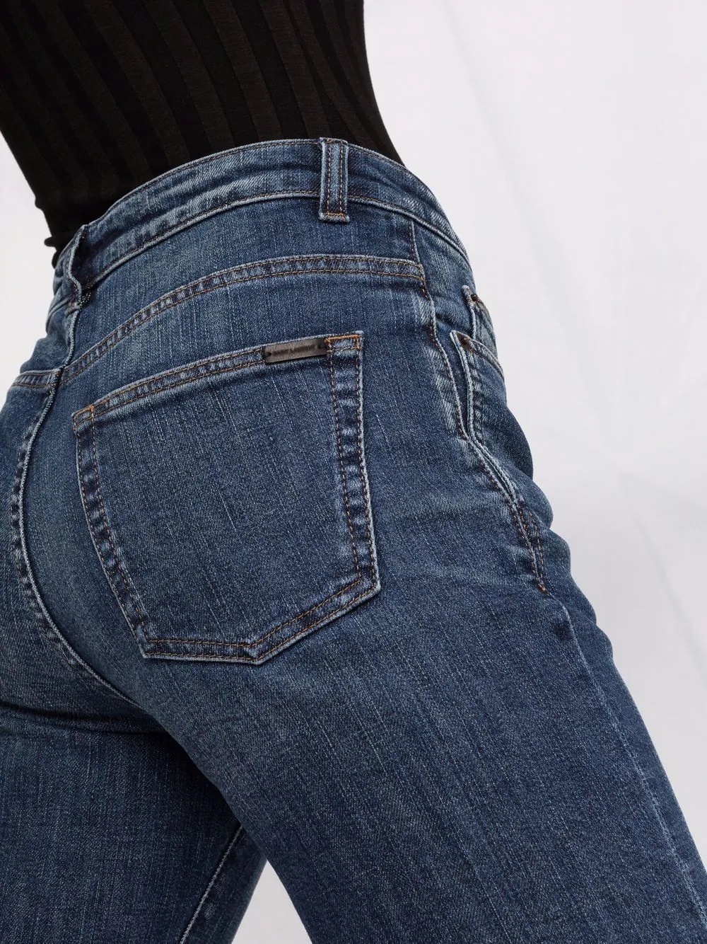 knee-length denim shorts - 3
