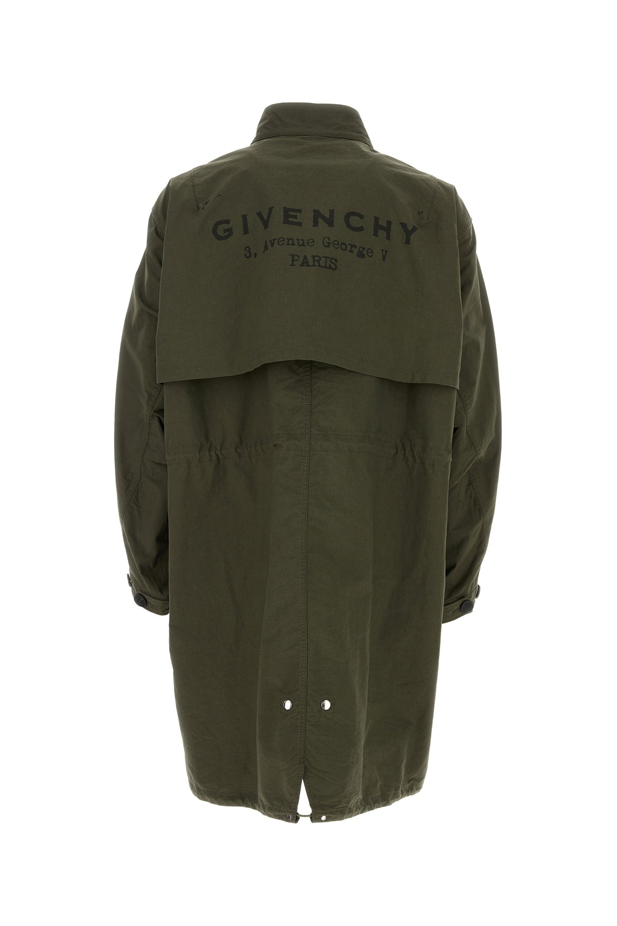 Olive green cotton blend parka - 2