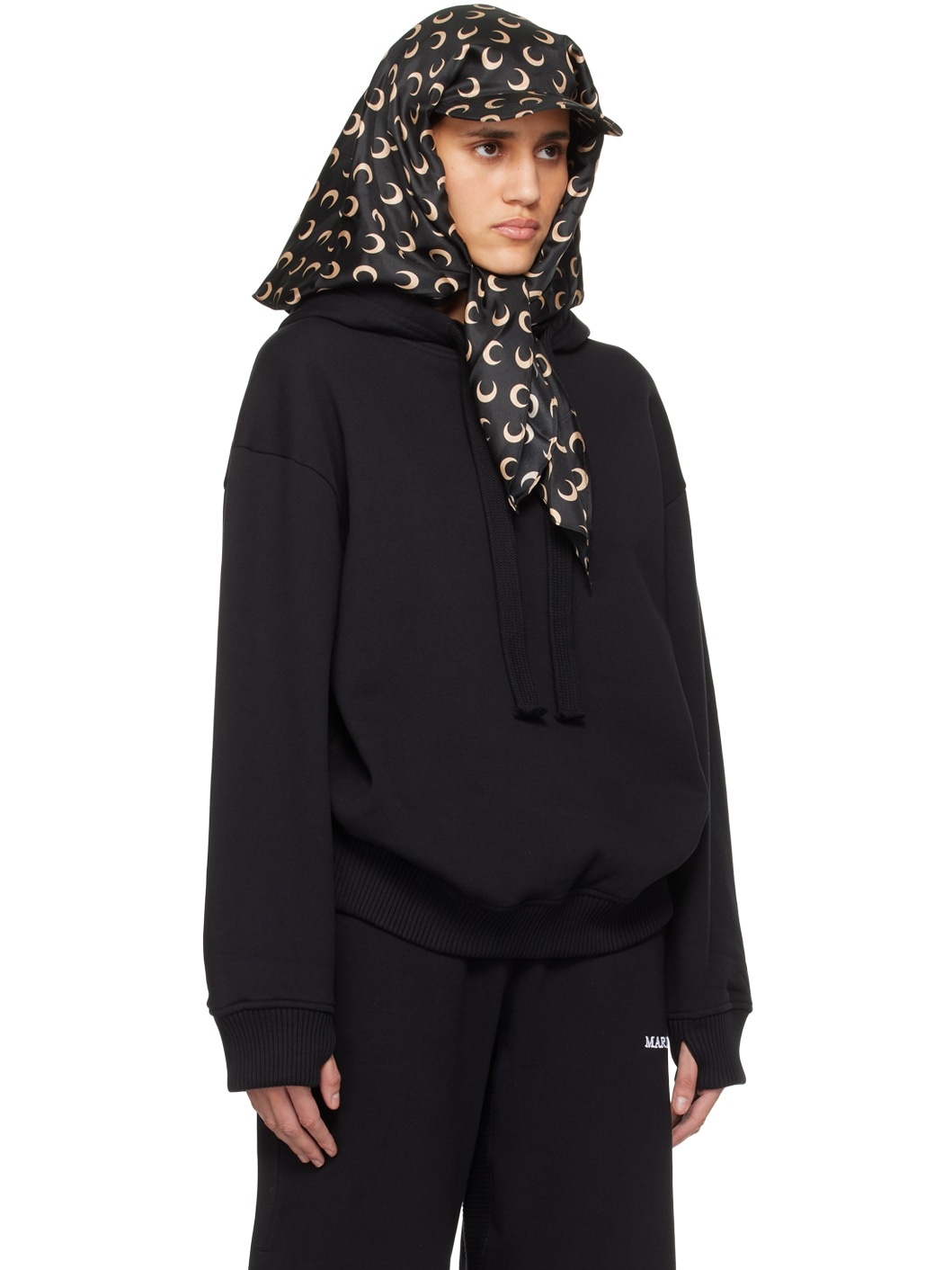 Black Embroidered Hoodie - 2