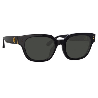 LINDA FARROW DENI D-FRAME SUNGLASSES IN BLACK outlook