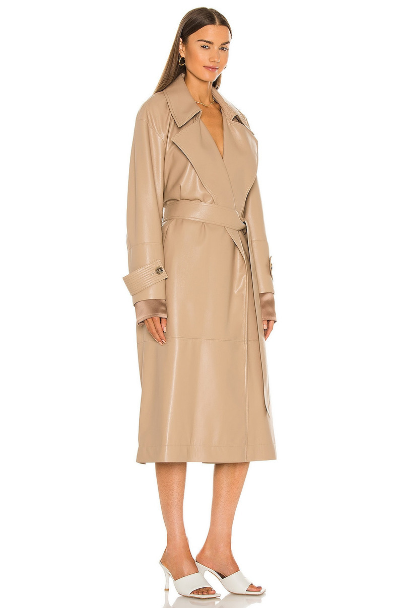 Nanushka Amal Vegan Leather Trench Coat outlook
