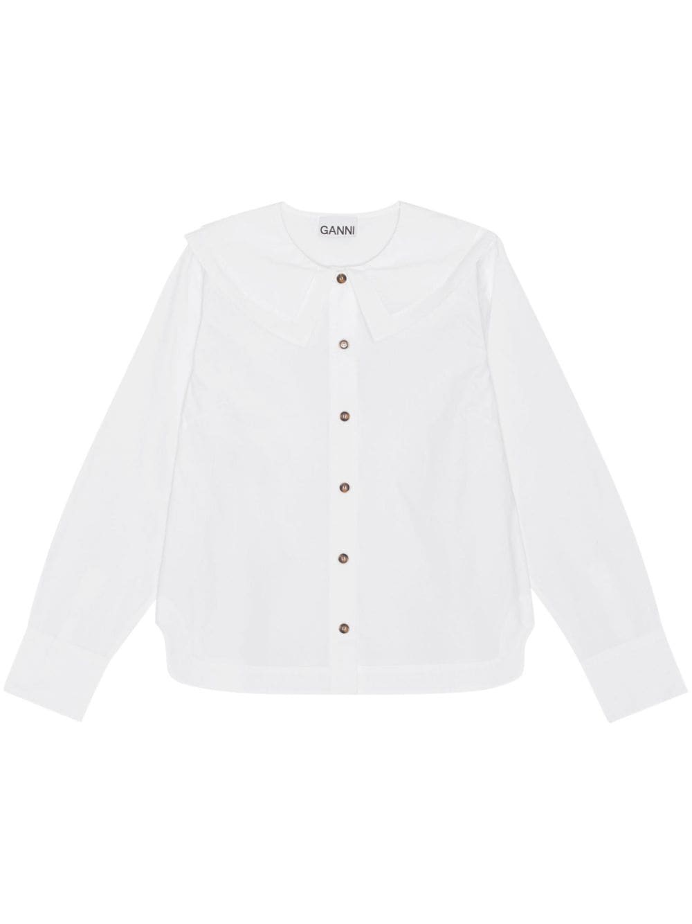 bib-collared cotton shirt - 1