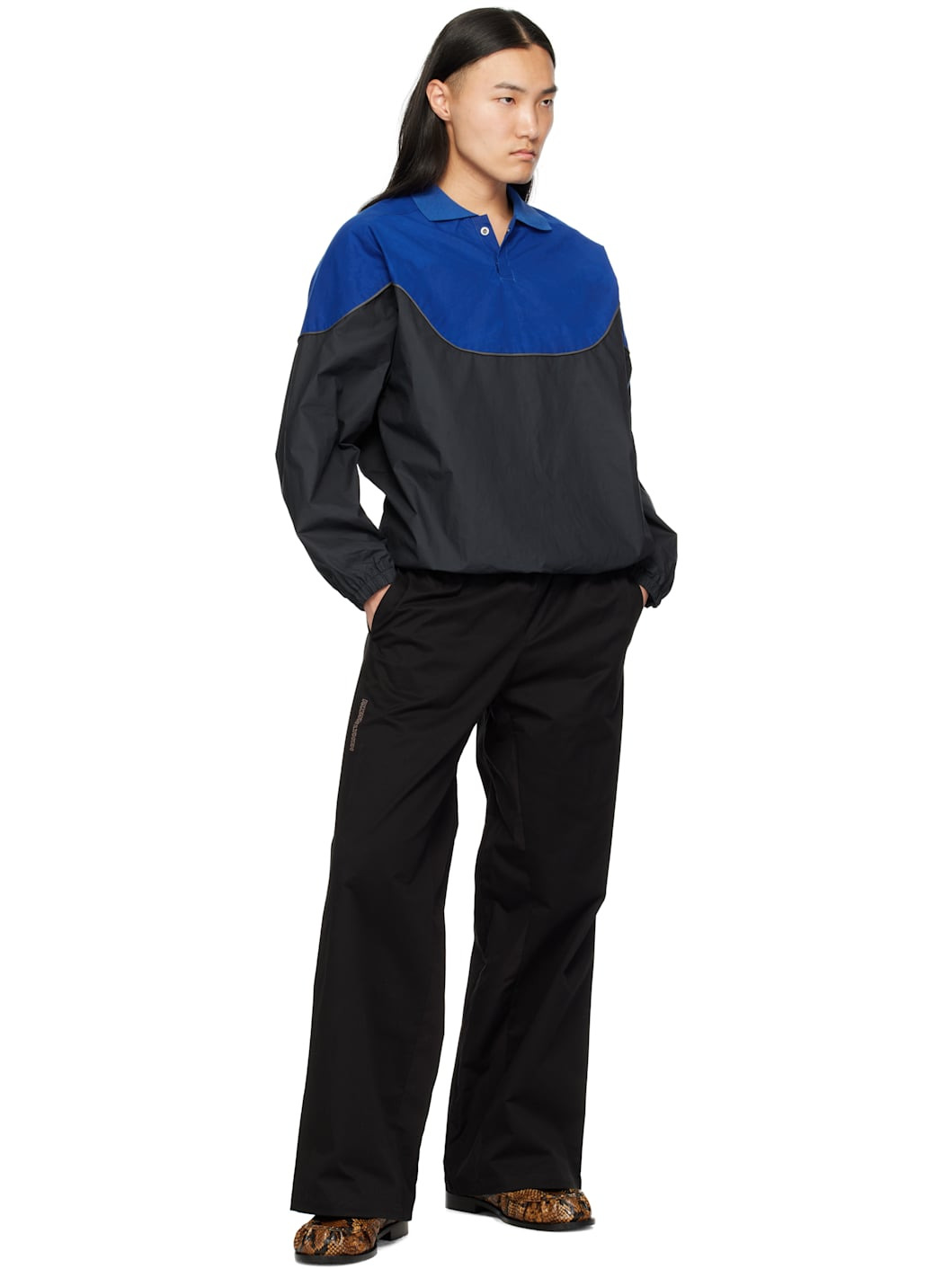 Blue & Black Pullover Polo - 4