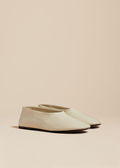 KHAITE The Maiden Flat in Off-White Leather outlook