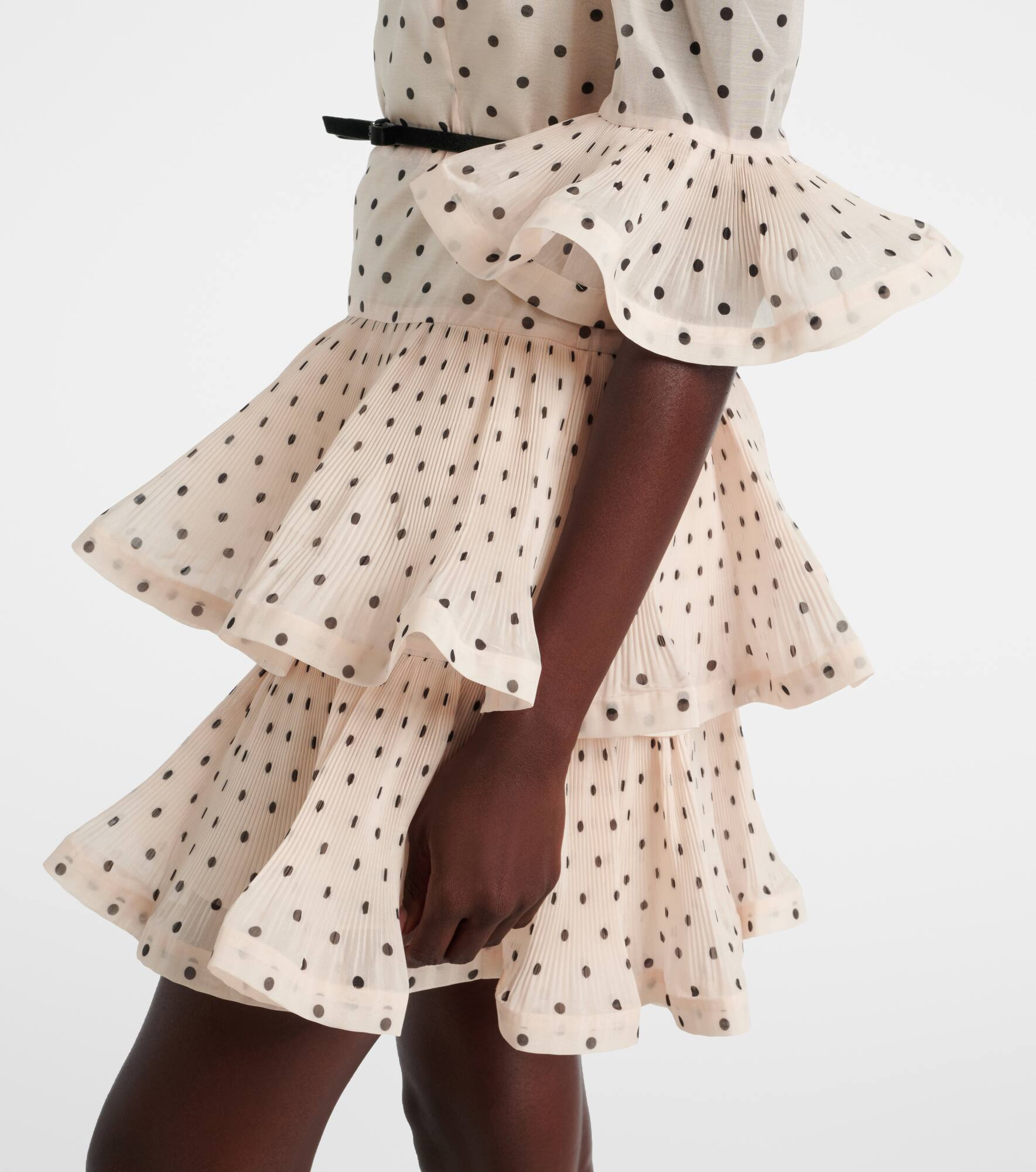 Polka-dot ruffled minidress - 6