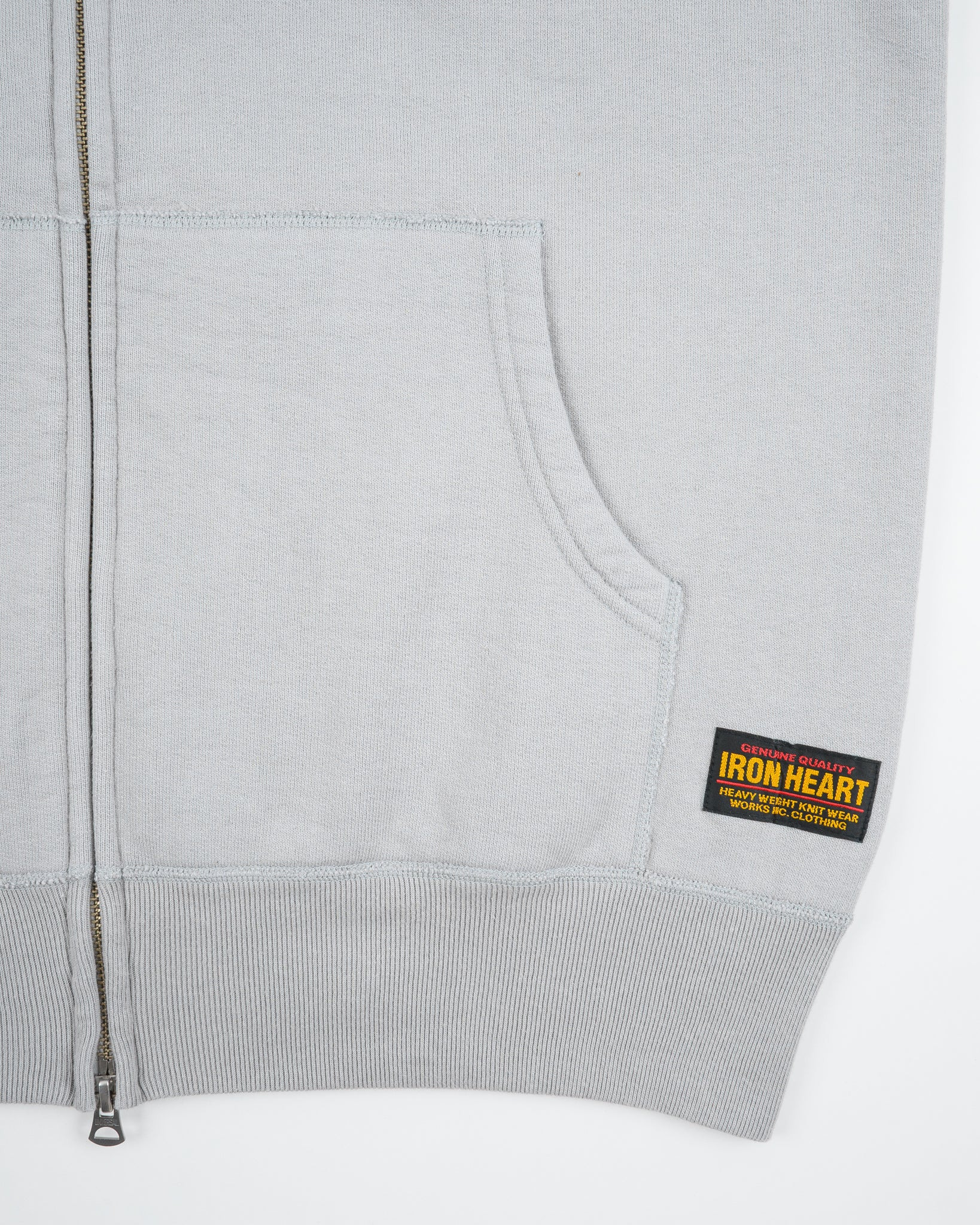 IHSW-10-GRY 14oz Ultra Heavyweight Loopwheel Cotton Zip Up Hoodie - Grey - 8