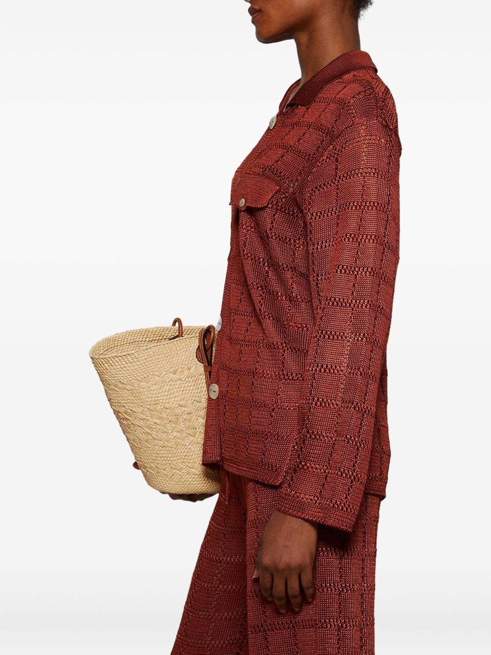 long-sleeve grid-pattern shirt - 4