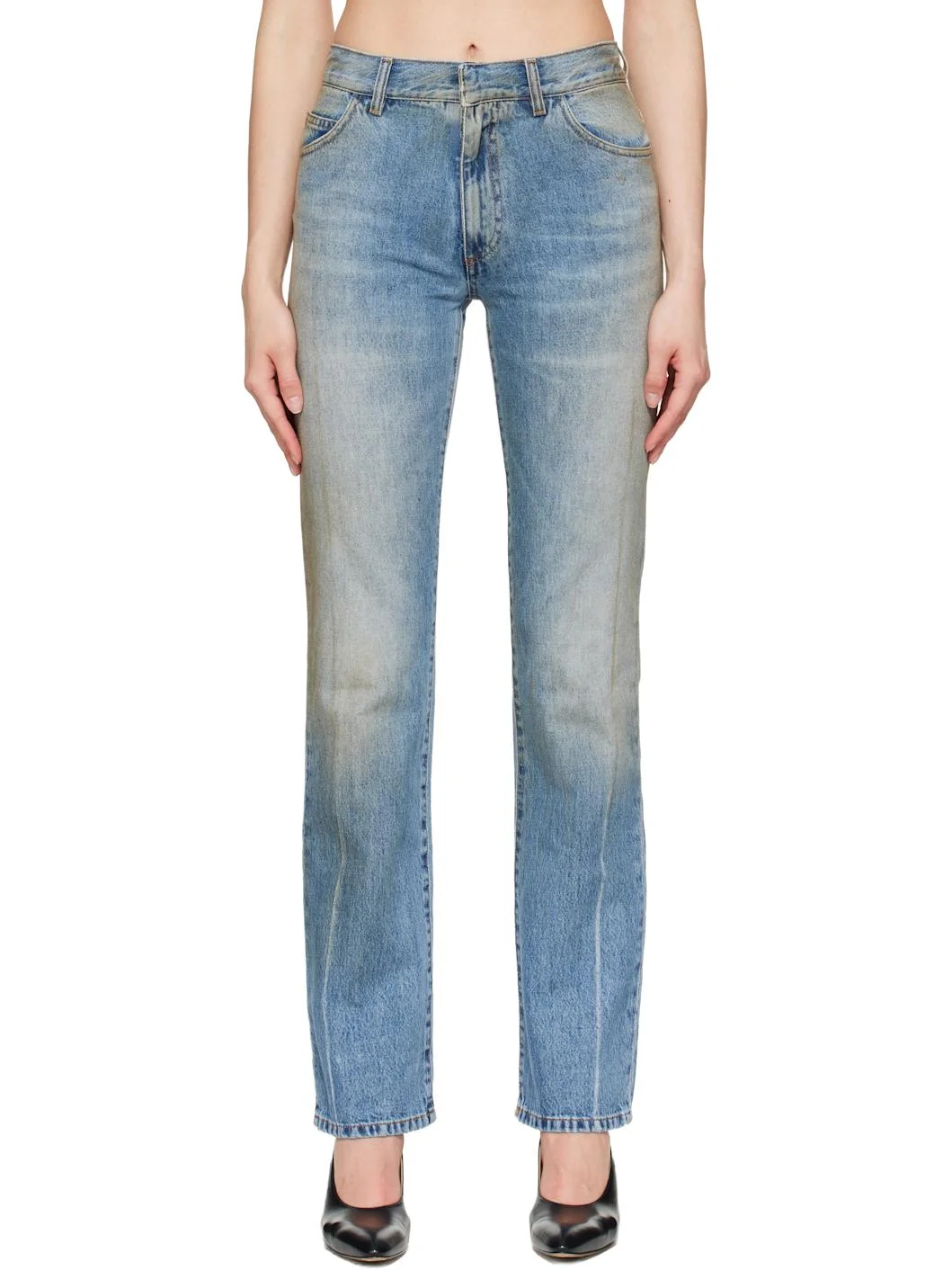 Blue Straight-Leg Jeans - 1