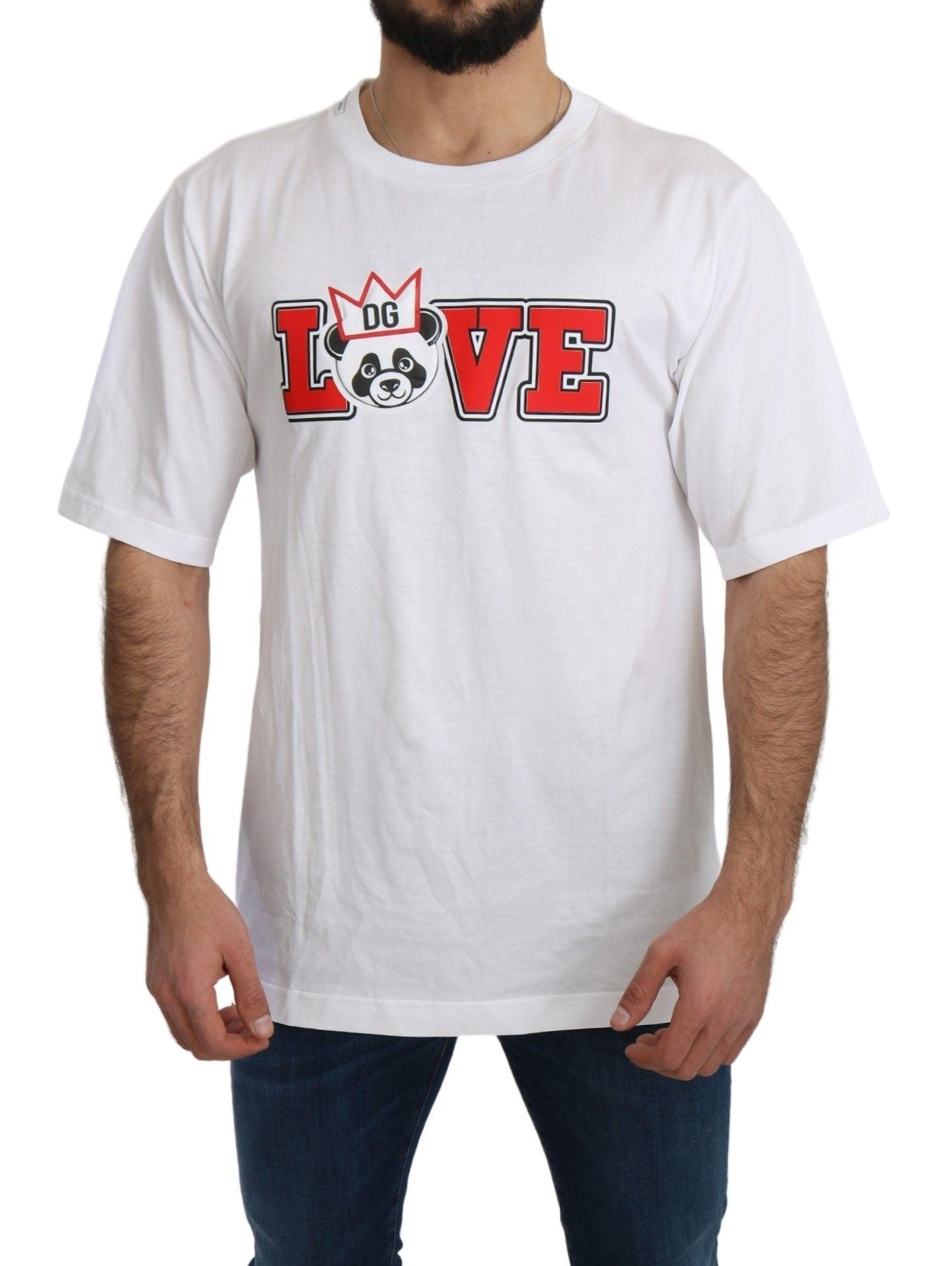 Dolce & Gabbana White Love Panda Print Top T-shirt - 1