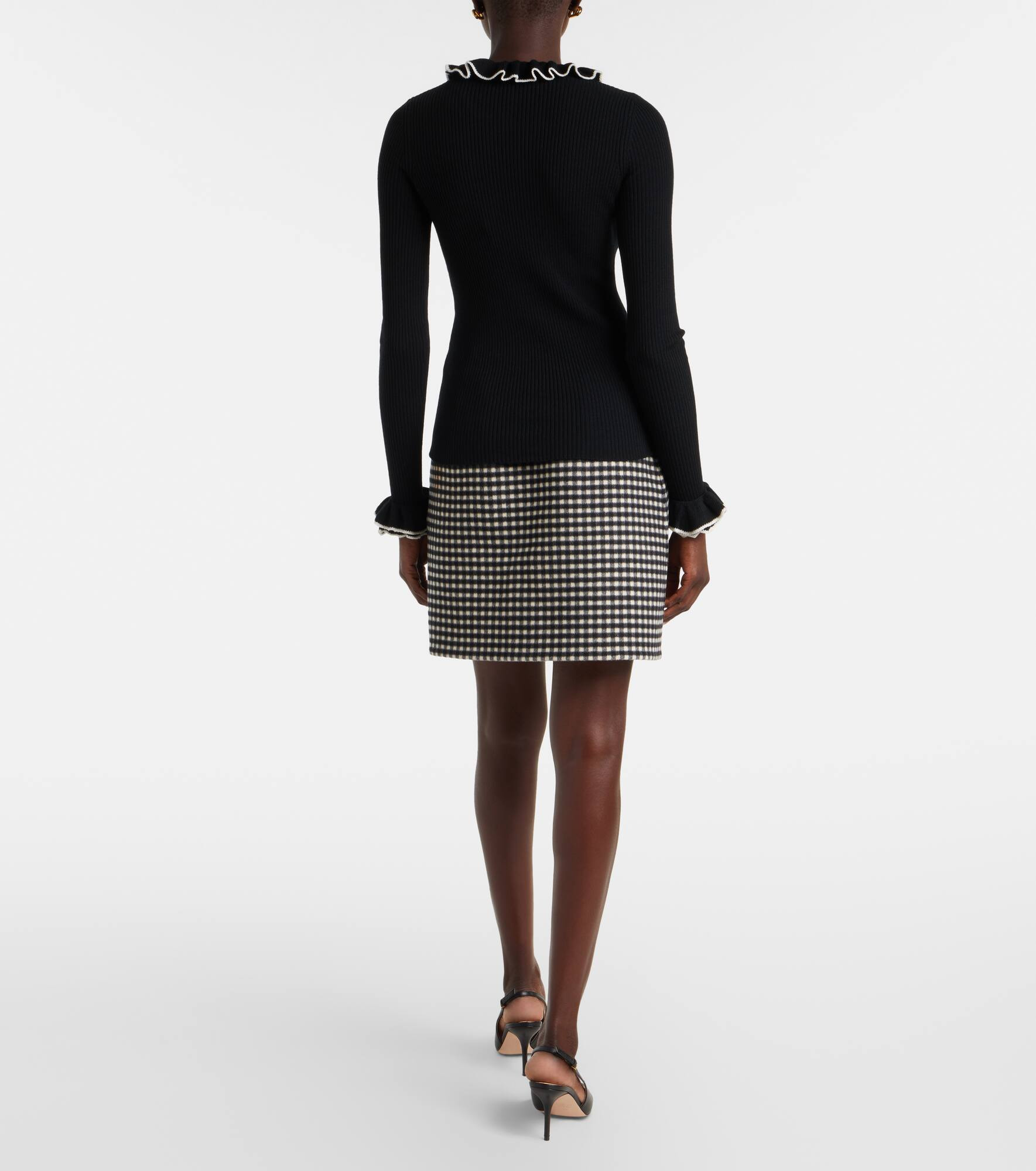 Ruffled virgin wool sweater - 3