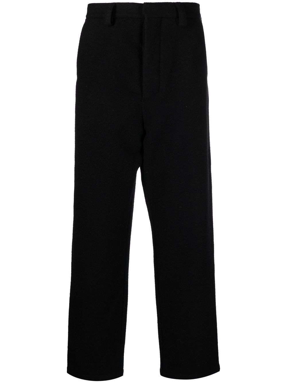 mélange-effect straight leg trousers - 1