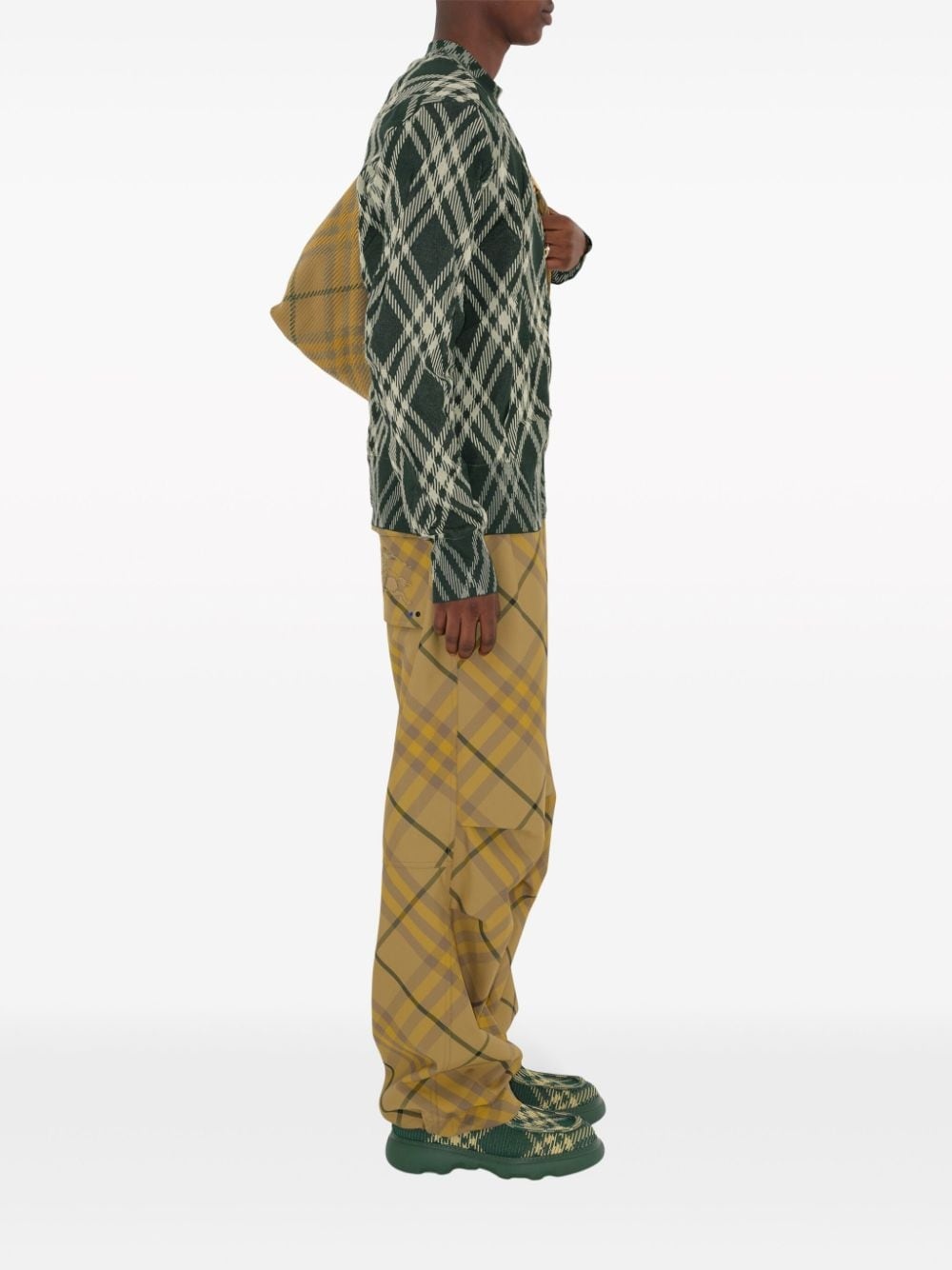 plaid-check crinkled-effect jumper - 3