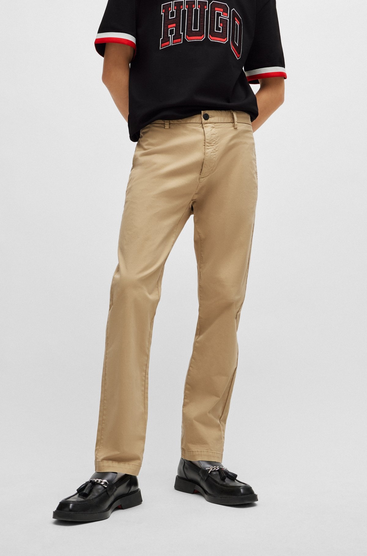 SLIM-FIT CHINOS IN STRETCH-COTTON GABARDINE - 2