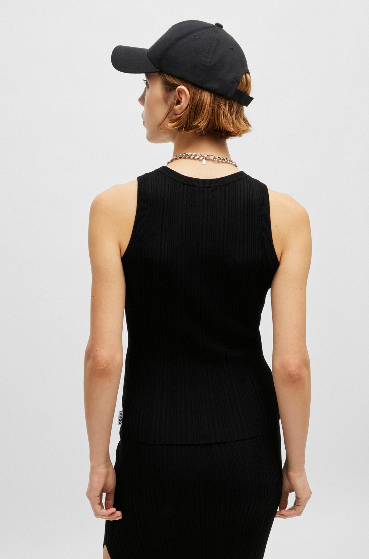 SLIM-FIT SLEEVELESS TOP WITH IRREGULAR RIBBED STRUCTURE - 4