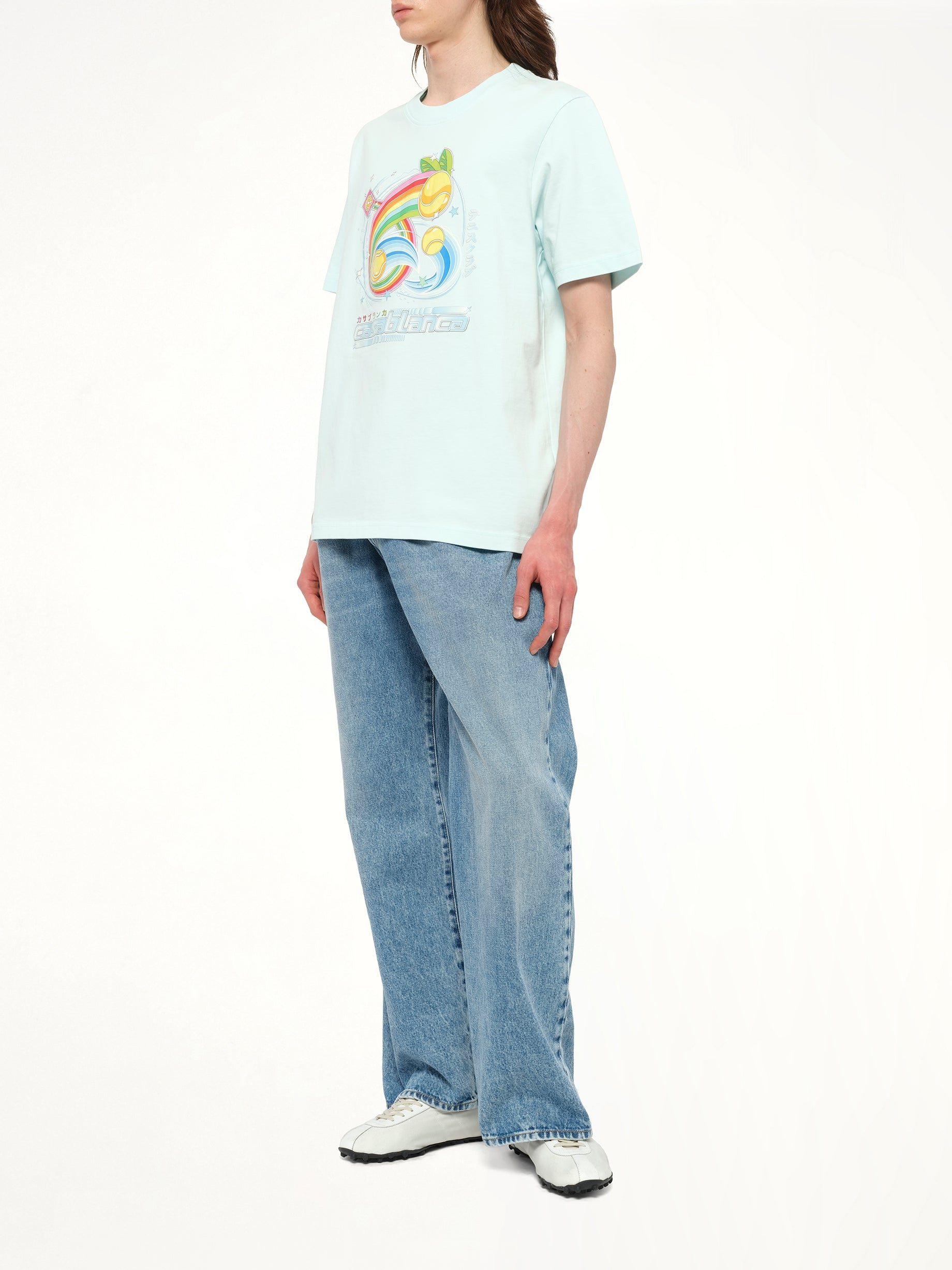 Manga Tennis Ball T-Shirt in Pale Blue - 4