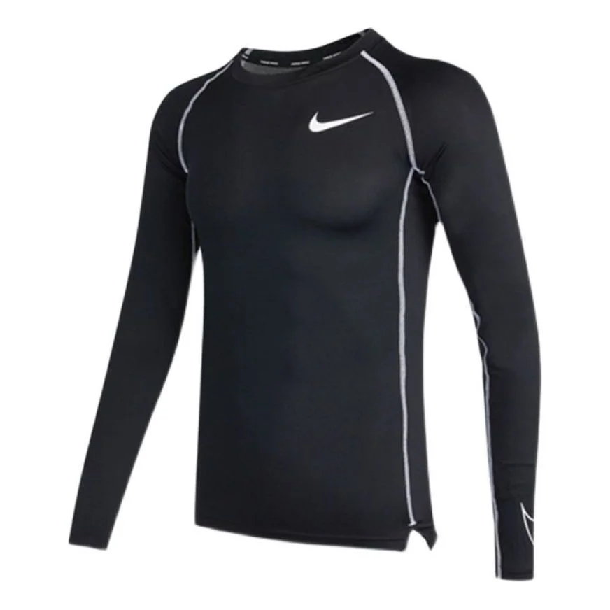 Nike Pro Dri-fit Athleisure 캐주얼 스포츠 둥근 목 긴 소매 검정 DD1991-011 - 1