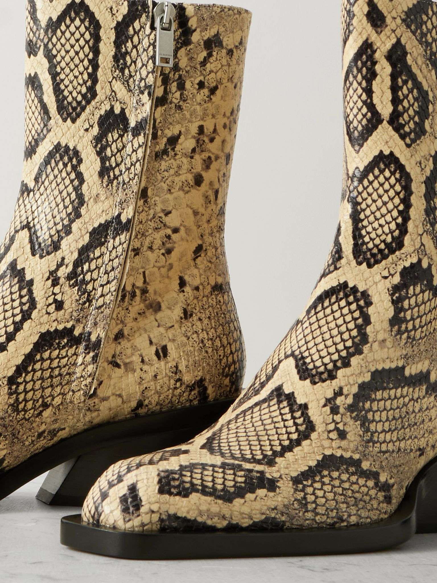 Snake-print leather ankle boots Snake print - 4
