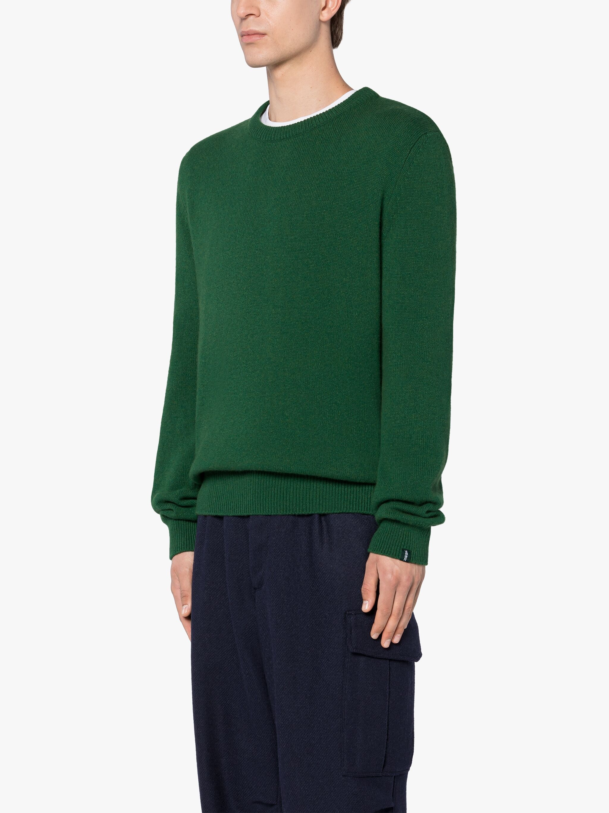 HOLKHAM GREEN CASHMERE CREWNECK SWEATER - 3