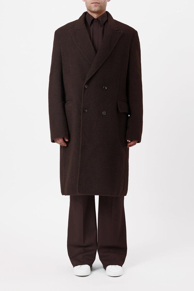 Mcaffrey Coat in Chocolate Double-Face Recycled Cashmere 3