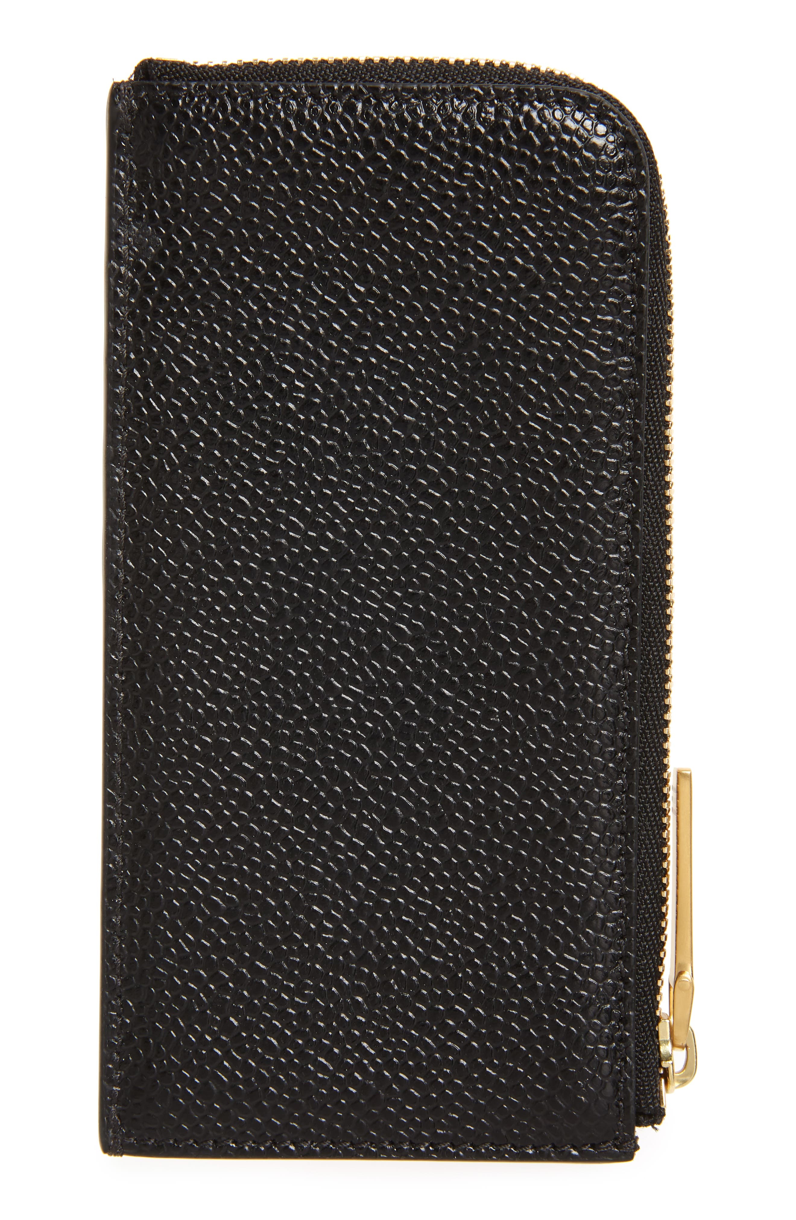 Half Zip Around Pebbled Leather Wallet - 3