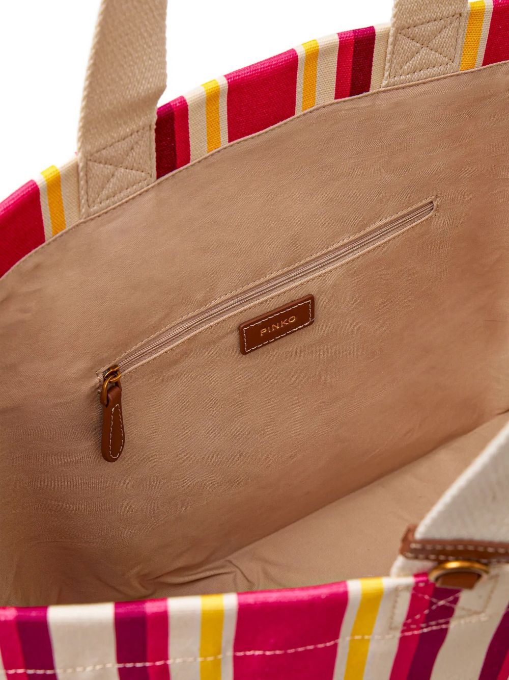 large striped-pattern logo-patch tote bag - 5