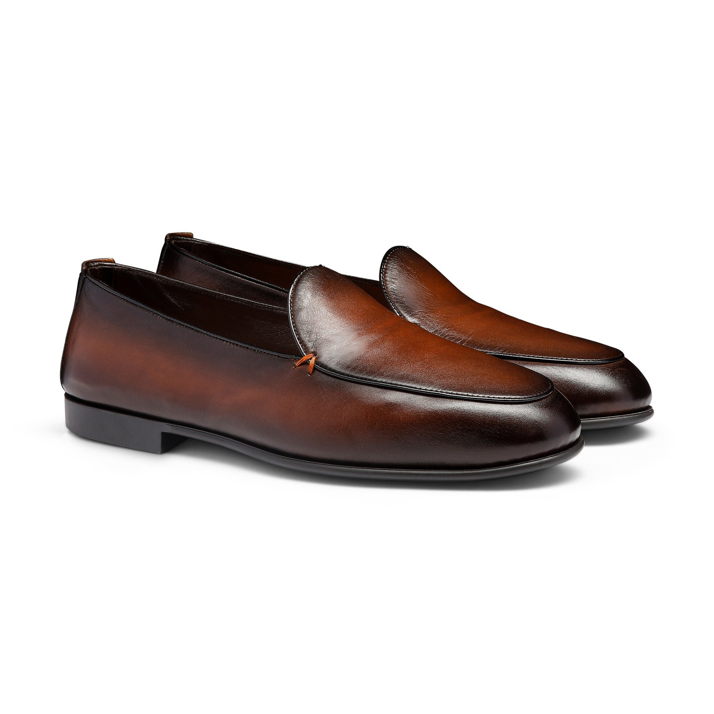 Men's dark brown leather loafer - 3