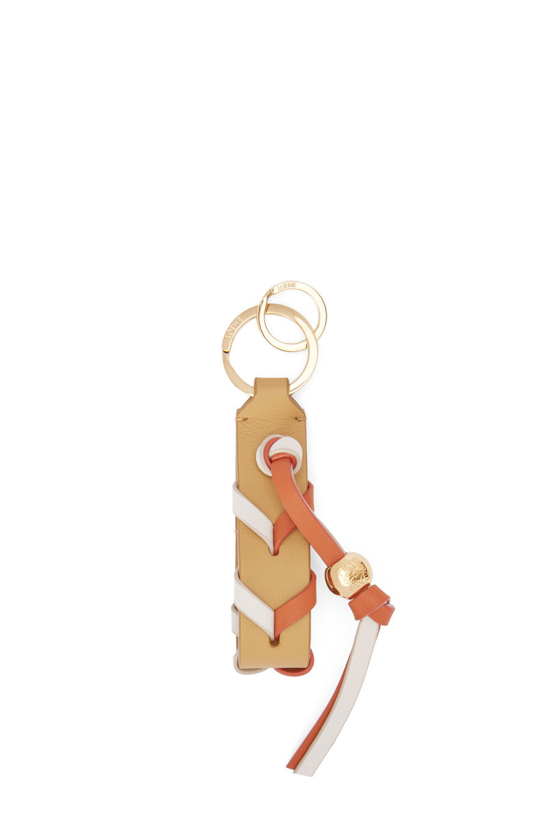 Braided keyring in classic calfskin 1