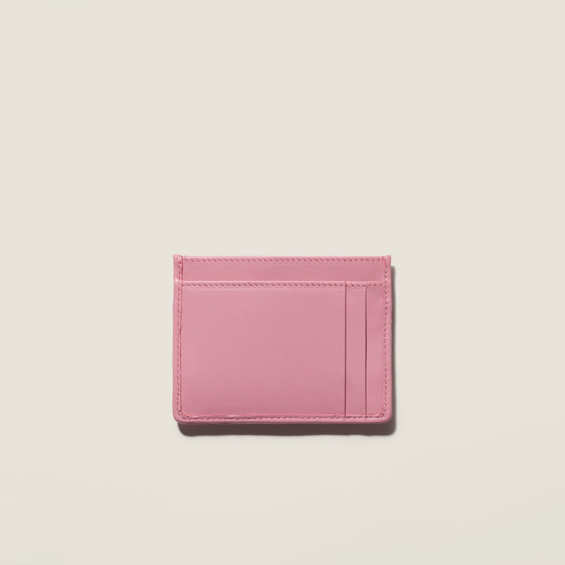 Miu Miu Matelassé nappa leather card holder outlook