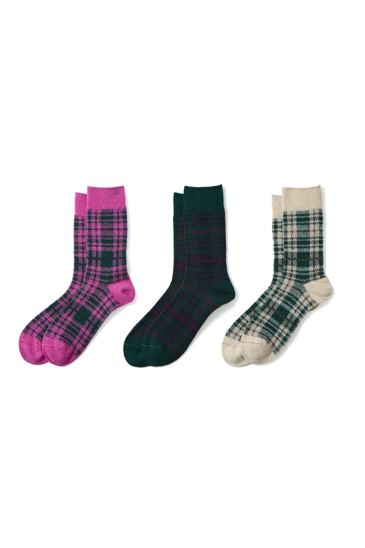 Check Pattern Merino Socks - 1