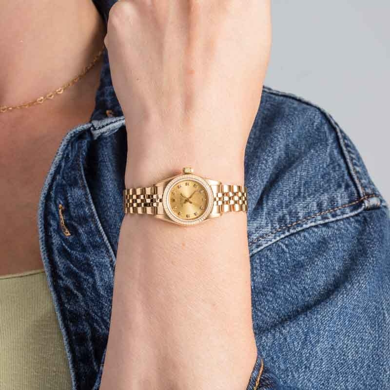Ladies Rolex Oyster Perpetual 67198 Yellow Gold - 5