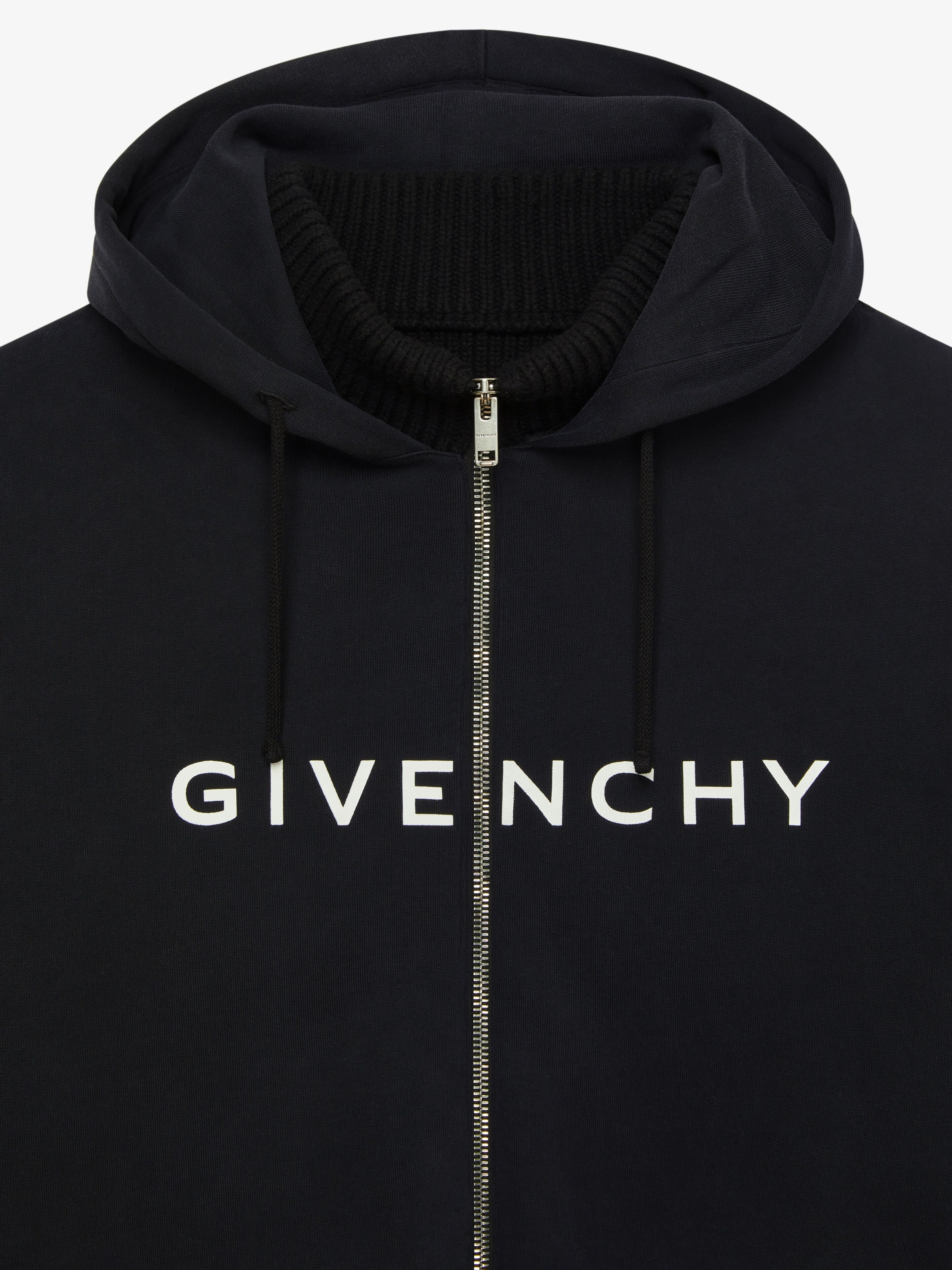 Givenchy CUT & LAYER HOODIE IN WOOL AND COTTON | REVERSIBLE