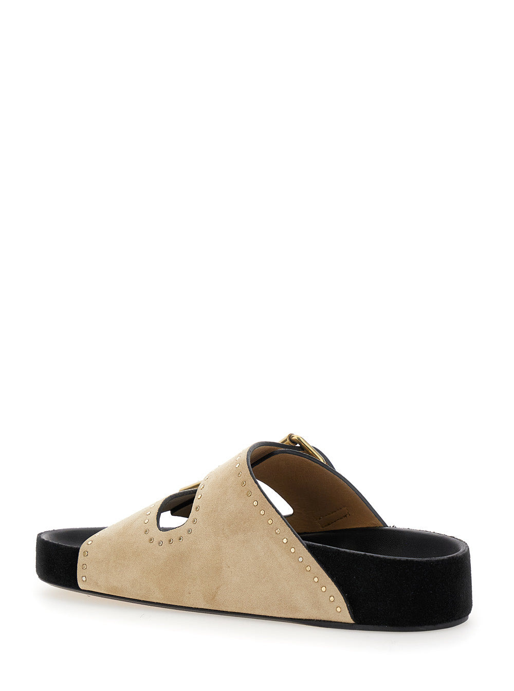Isabel Marant Women 'Lennyo' Beige Slip-On Sandals With Stud Details In Suede Woman - 3