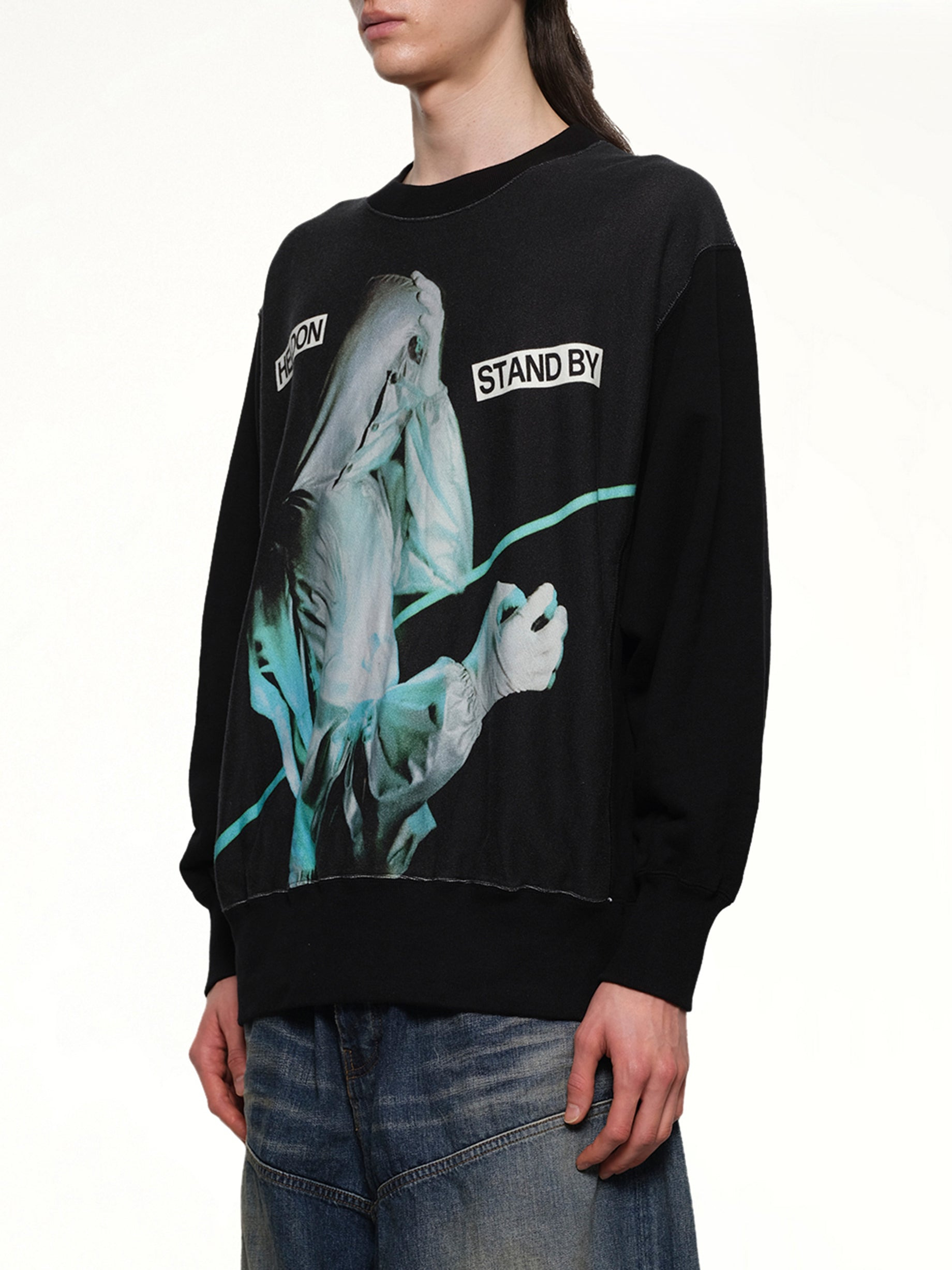 Heldon Stand By L/S T-Shirt in Black - 3