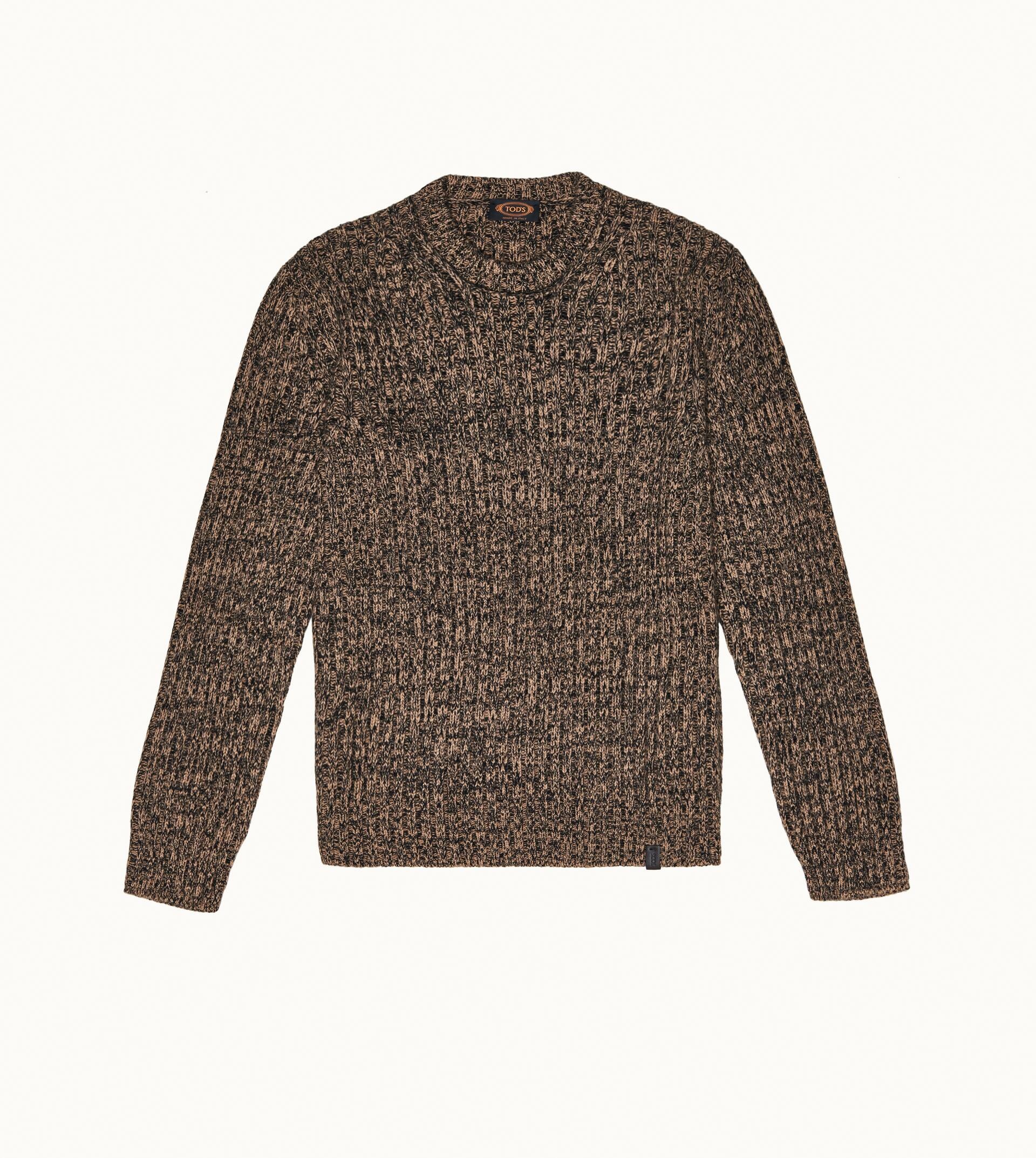 ROUND NECK JUMPER - BROWN, BLACK - 1