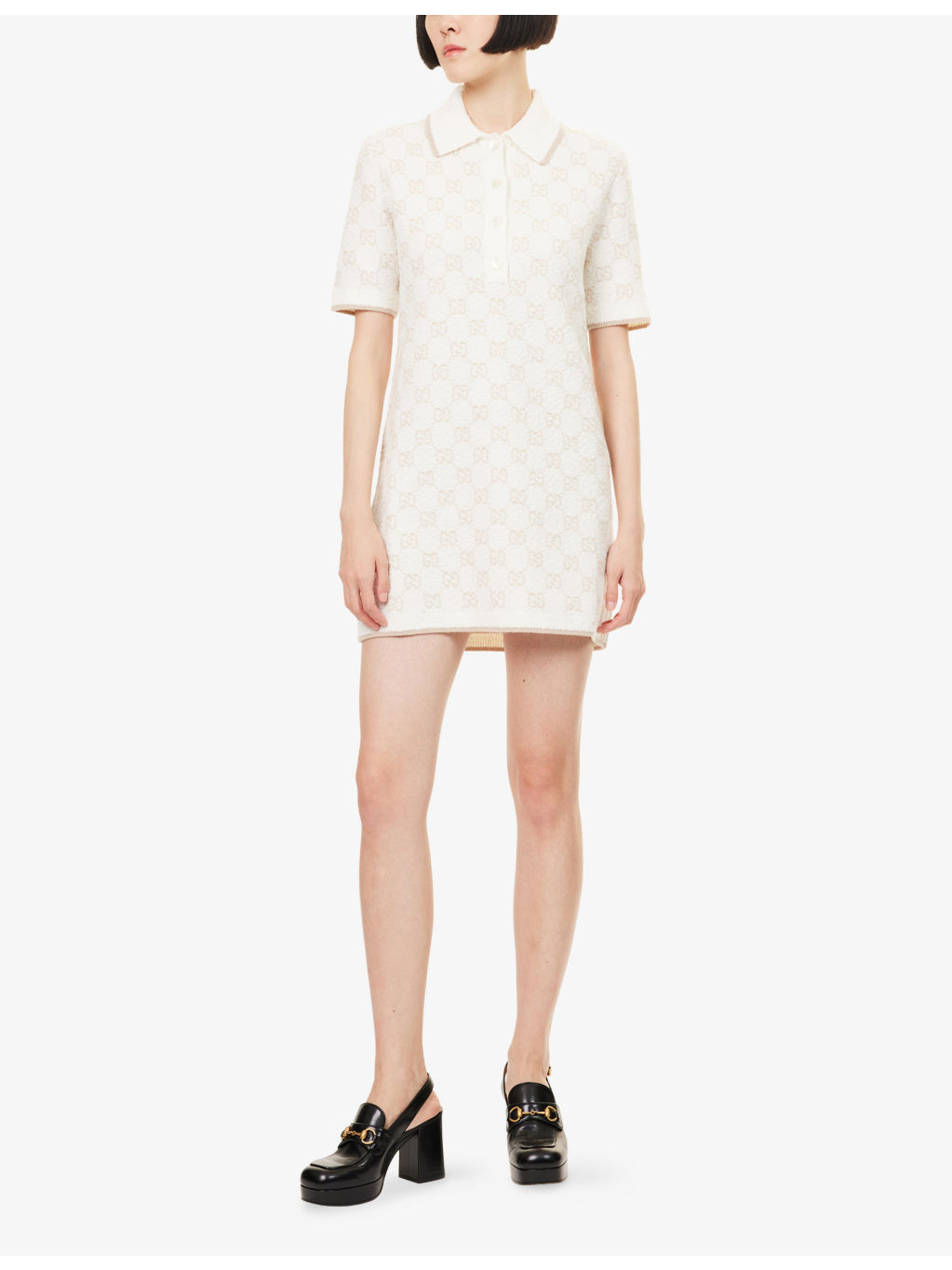Polo Monogram Wool-Blend Mini Dress - 2