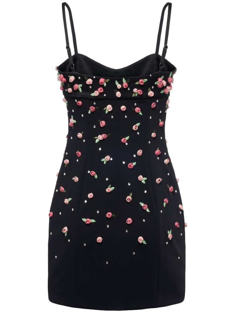 Embroidered cady mini dress - 4