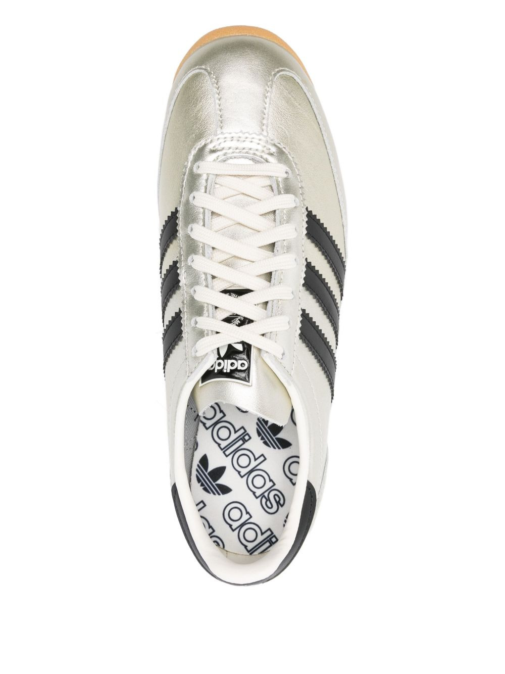 SL 72 OG three-stripe metallic-leather sneakers - 4