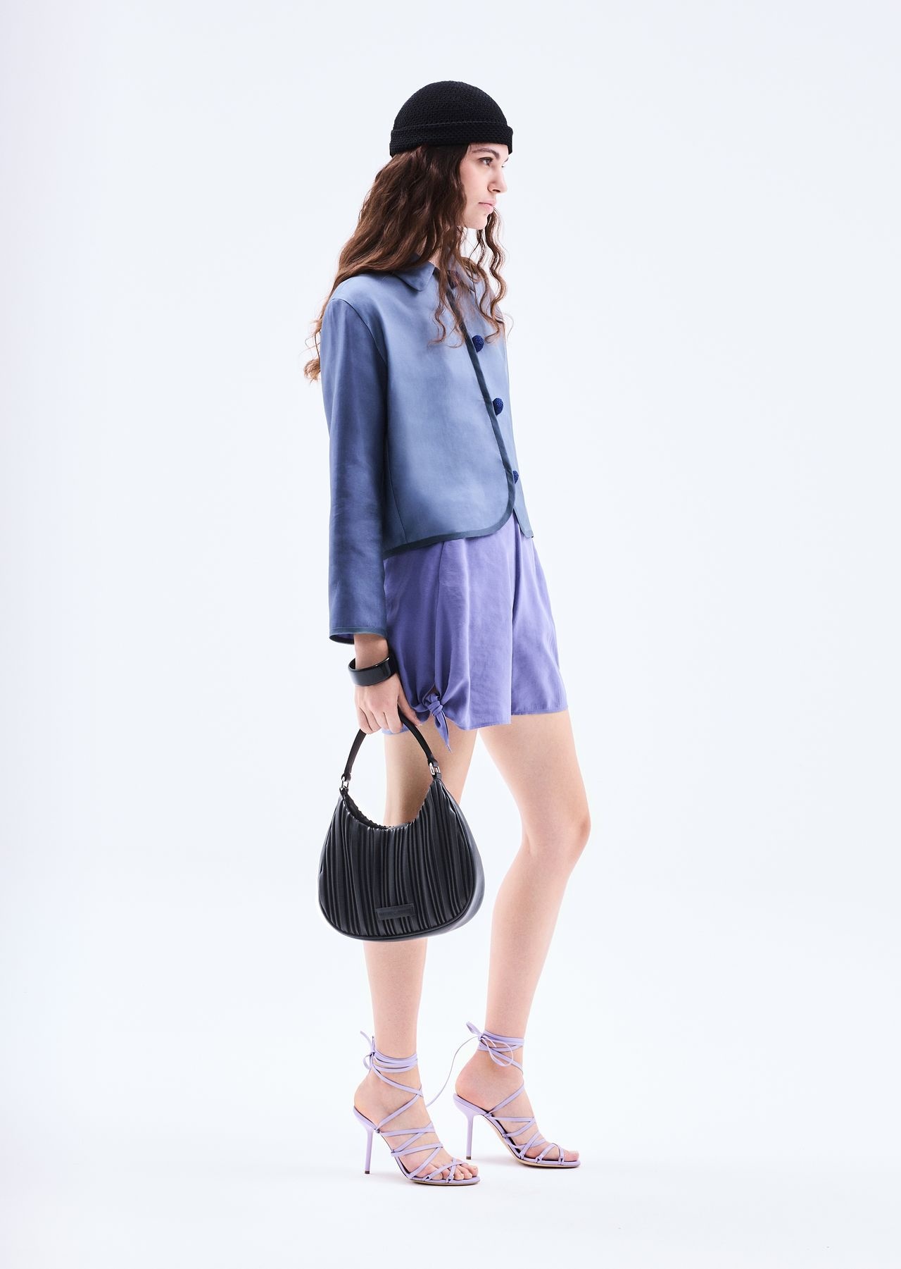 Single-breasted jacket in flowing matte fabric with passementerie trim - 6