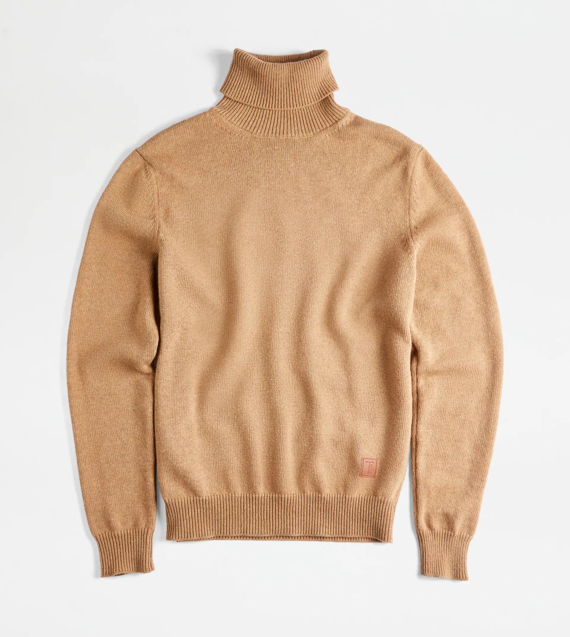 TOD'S CASHMERE BLEND TURTLENECK - BEIGE - 1