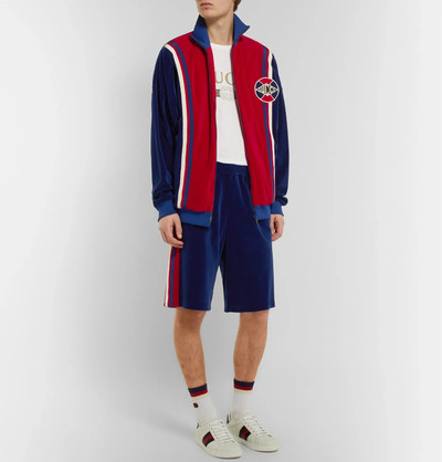 GUCCI Grosgrain-Trimmed Velour Shorts outlook